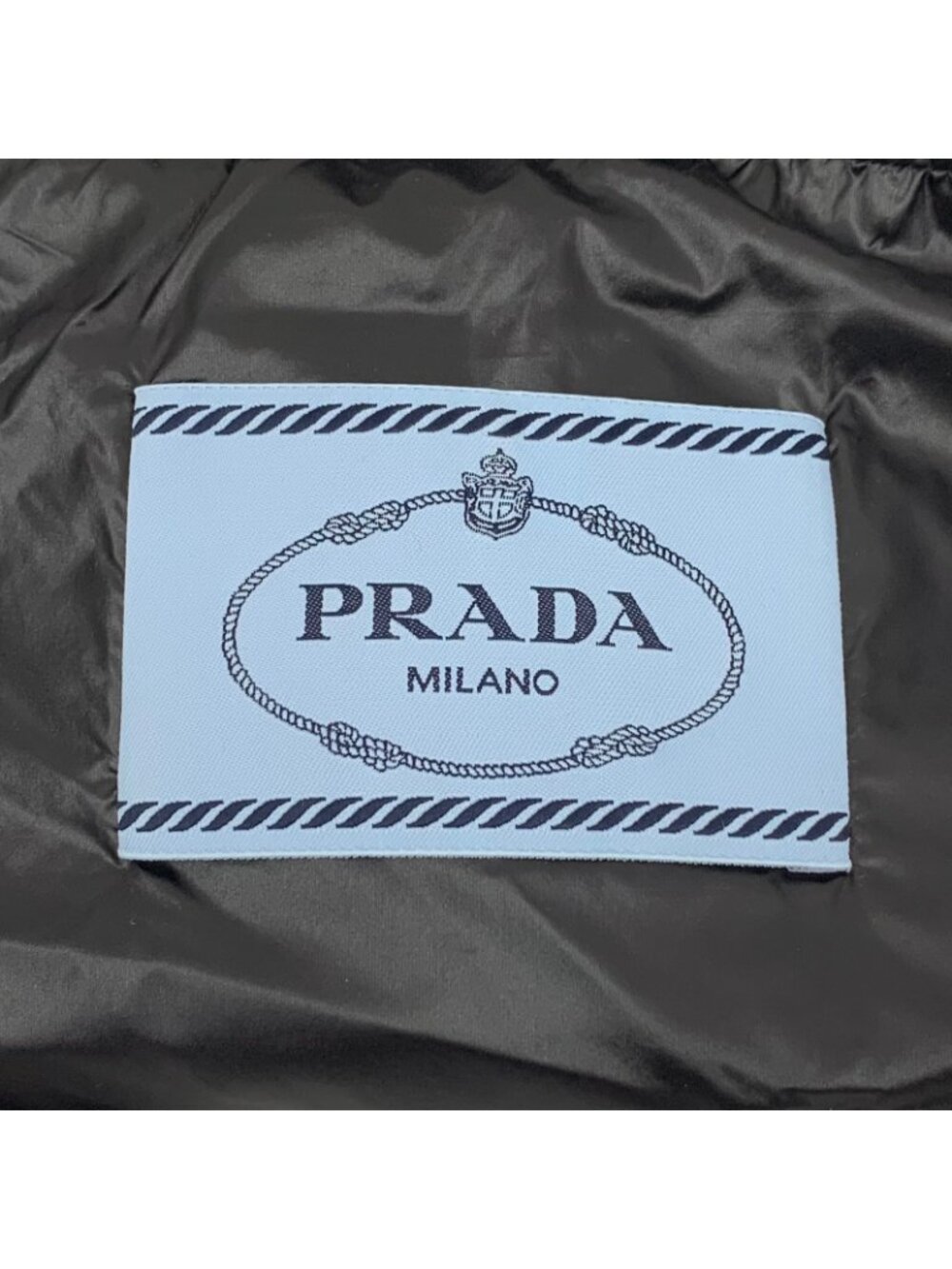 Prada Black Triangle Logo Stand-Collar Down Jacket - Picture 6 of 9